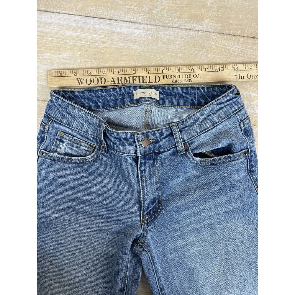Oliver Logan Women's Jeans Size 24 Low Rise Classic Worn Indigo Wide Leg - Picture 5 of 12